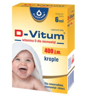 Oleofarm D-Vitum 400 dla niemowląt krople 6ml