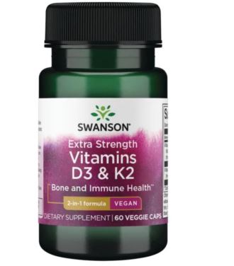 Swanson Vitamin D3 & K2 5000 IU & 100 mcg 60 vcaps