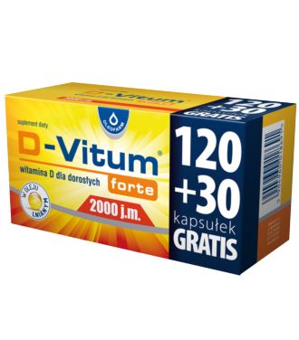 Oleofarm D-Vitum Forte 2000IU 150 kapsułek (120 + 30 gratis)