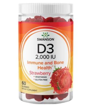 Swanson Vitamin D3 2000 IU Strawberry 60 gummies