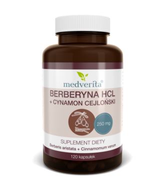 Medverita Berberyna HCL 98% + Cynamon 120kaps