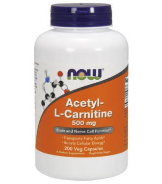 NOW FOODS ACETYL L-CARN 500mg 200 VCAPS