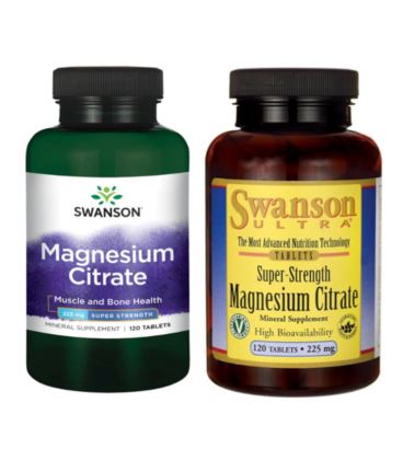 Swanson Magnesium Citrate 225mg Super-Strength 120tab