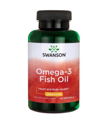 Swanson Omega-3 Fish Oil 1000mg 150 caps - lemon