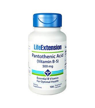 Life Extension Vitamin B5 500mg (Pantothenic Acid) 100vcaps