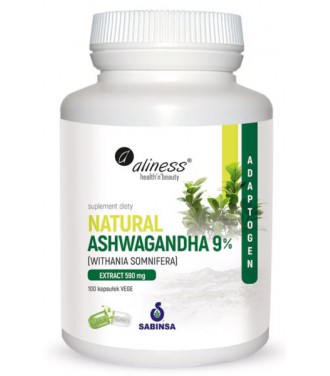 Aliness Natural Ashwagandha 9% Extract 590mg 100Vege Kapsułek