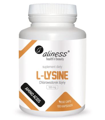 Aliness L-Lysine Lizyna 500mg 100 Vege Kapsułek