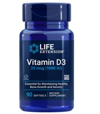 Life Extension Vitamin D3 25mcg (1000IU) 90soft