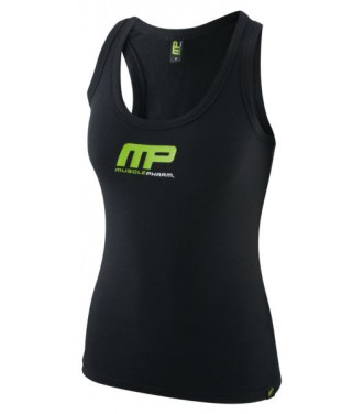 Musclepharm Ladies Top 431 Logo - Black/Green - XS