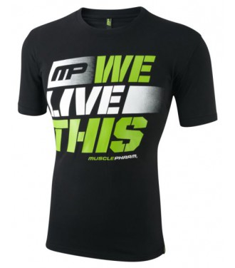 Musclepharm Mens T-Shirt 411 Live This - Black - M