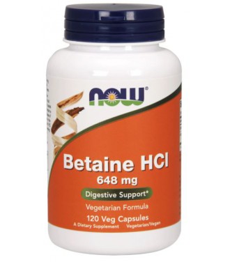 NOW BETAINE HCL  120 CAPS