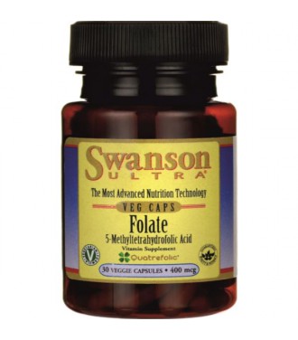 Swanson Folate (5-methyltetrahydrofolic Acid) 400mcg 30 veg kaps