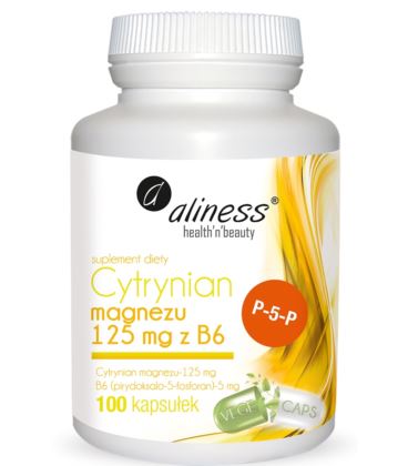 Aliness Cytrynian Magnezu 125 mg z B6 (P-5-P) 100 vege caps