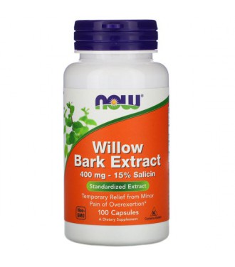 NOW FOODS WILLOW BARK EXTRACT 400MG 100CAPS