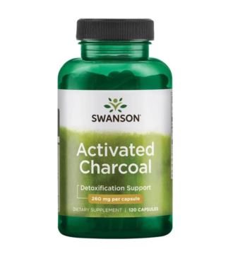 Swanson Activated Charcoal 260mg 120 kaps.