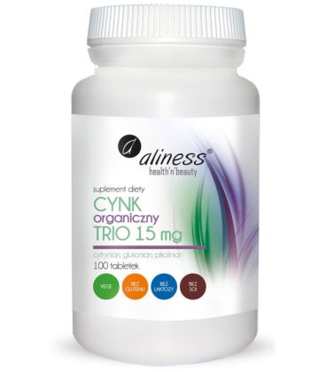 Aliness Cynk Organiczny Trio 15mg 100 Tabletek